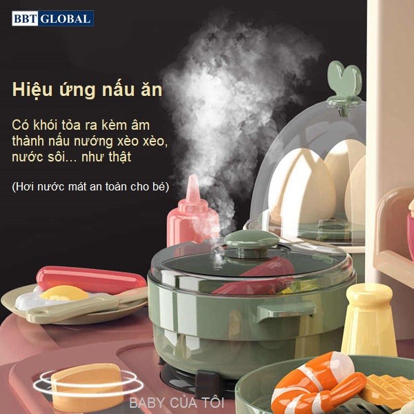Đồ chơi nấu ăn cao cấp cỡ đại 93cm 65 chi tiết hồng hiện đại 889-212