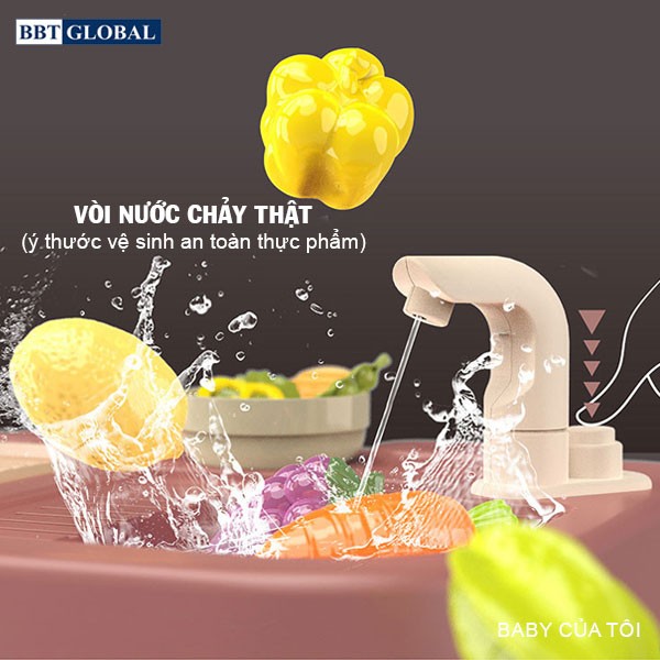 Đồ chơi nấu ăn cao cấp cỡ đại 93cm 65 chi tiết hồng hiện đại 889-212
