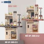 Đồ chơi nấu ăn cao cấp cỡ đại 93cm 65 chi tiết hồng hiện đại 889-212