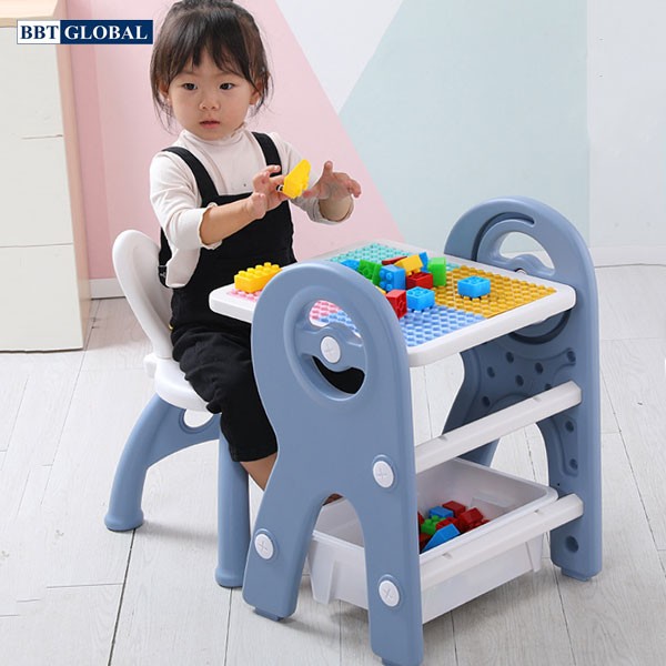 (QUÀ TẶNG KHÔNG BÁN) Đồ chơi xếp hình 6in1 kiêm bàn ghế và bảng vẽ BV6601