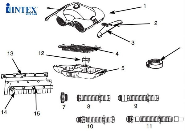 Máy hút cặn đáy bể bơi tự động INTEX 28001