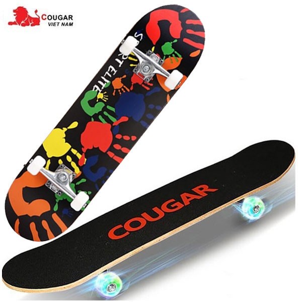 Ván trượt 9 lớp Cougar bánh sáng kèm túi đeo vai+bộ dụng cụ MH3108QS