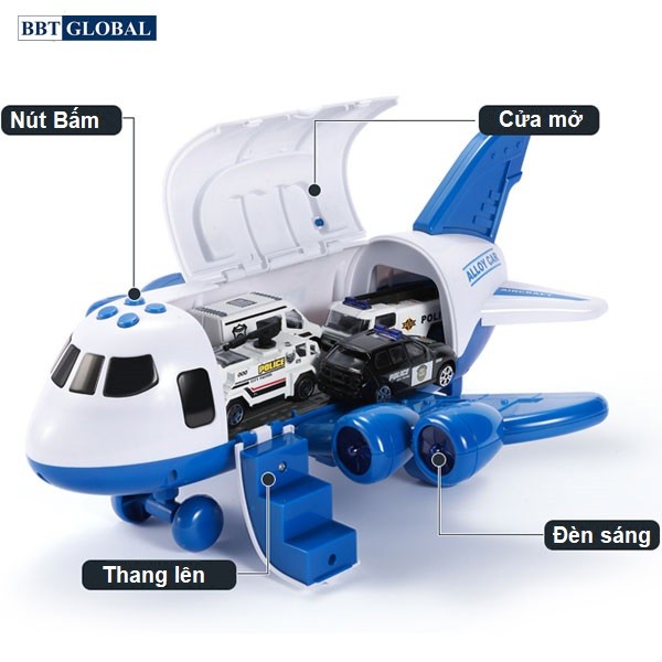 Đồ chơi mô hình máy bay cảnh sát có đèn và nhạc 660-A242