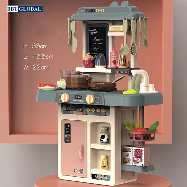 Đồ chơi nấu ăn 63cm 42 chi tiết xanh có khói 889-187