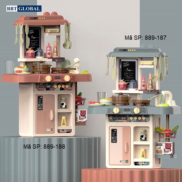 Đồ chơi nấu ăn 63cm 42 chi tiết xanh có khói 889-187