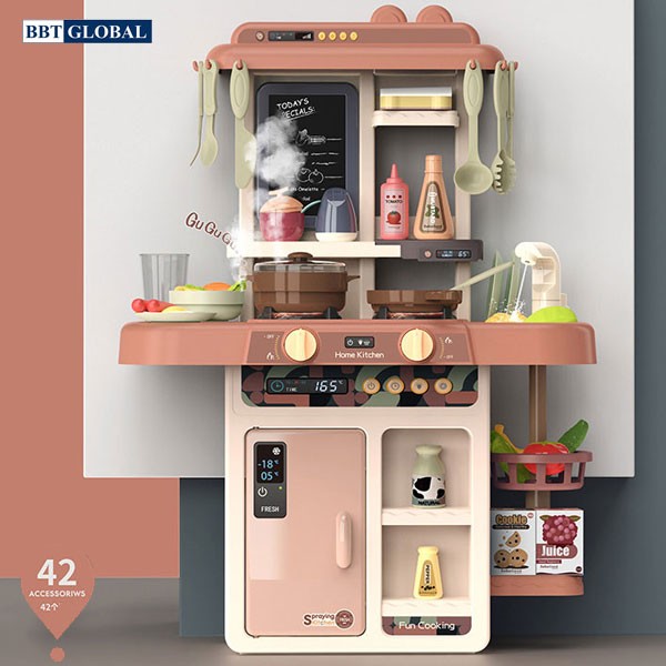 Đồ chơi nấu ăn 63cm 42 chi tiết xanh có khói 889-187