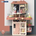 Bếp nấu ăn cho bé 63cm 42 chi tiết hồng có khói 889-188
