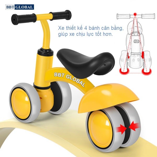 Xe chòi chân 4 bánh khung kim loại cho bé Q518