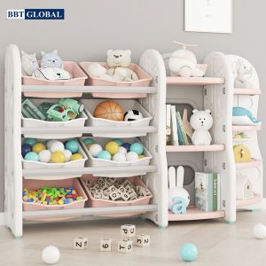 Giá kệ để đồ chơi và đồ dùng cho bé BBT Global màu trắng SH9603