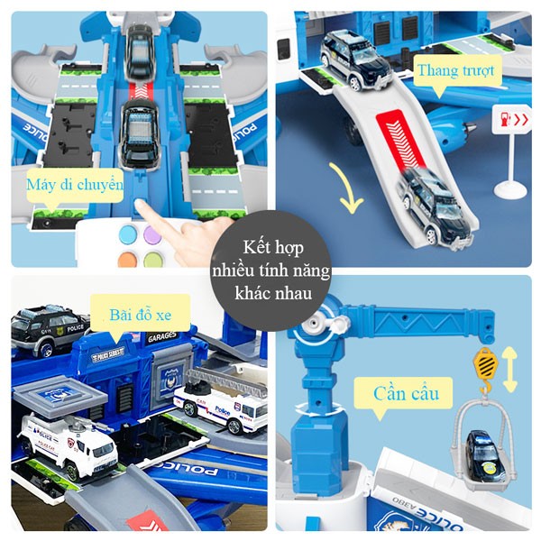 Mô hình máy bay cảnh sát có đèn và nhạc cỡ lớn SJ670C