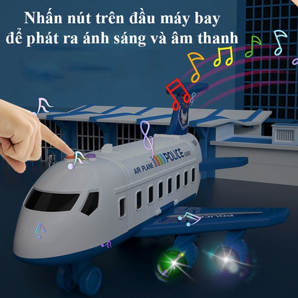 Mô hình máy bay cảnh sát có đèn và nhạc cỡ lớn SJ670C
