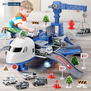 Mô hình máy bay cảnh sát có đèn và nhạc cỡ lớn SJ670C