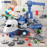 Đồ chơi mô hình máy bay cảnh sát có đèn và nhạc cỡ vừa SJ676C