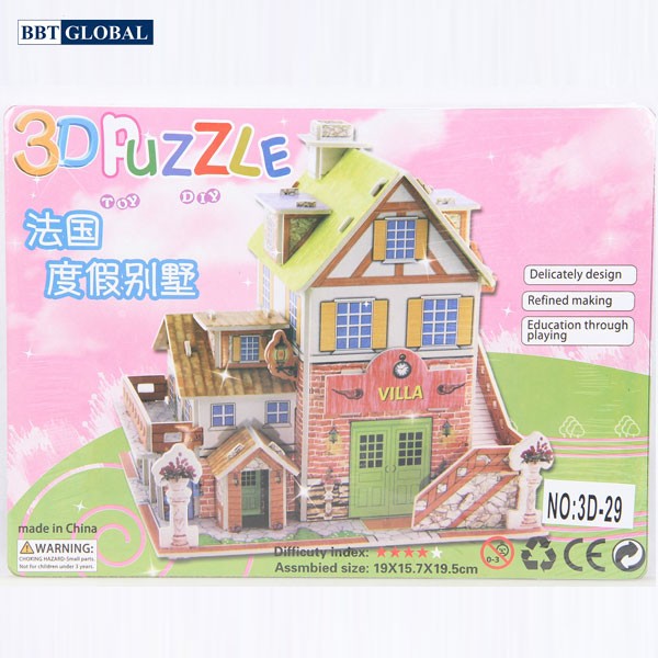 Xếp mô hình 3D ngôi nhà biệt thự cho bé 3D-29