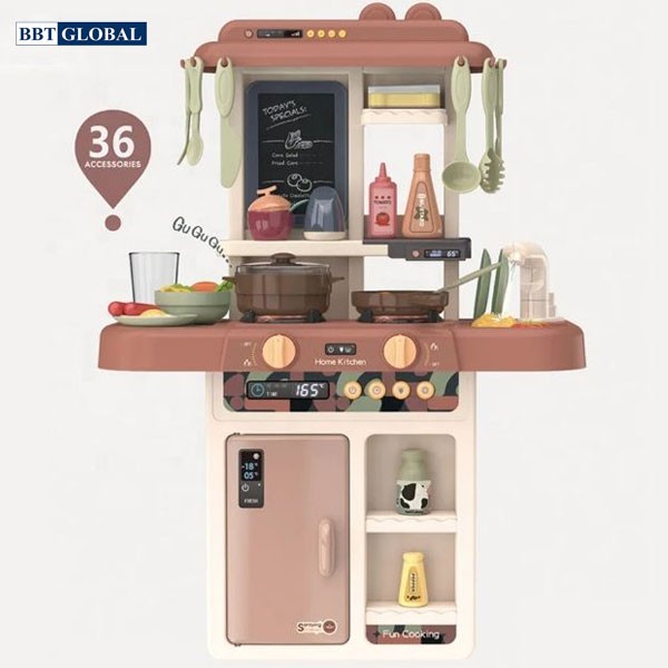 Đồ chơi bếp nấu ăn 63cm 36 chi tiết màu hồng 889-190