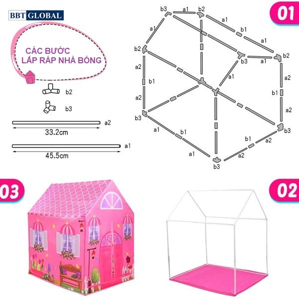 Nhà bóng trẻ em ngôi nhà ước mơ 995-7070B