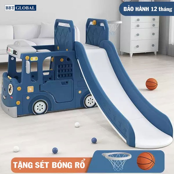 Cầu trượt xích đu xe bus đa năng máng dài BBT Global BSL313