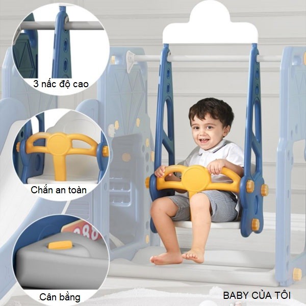 Cầu trượt xích đu xe bus đa năng máng dài BBT Global BSL313