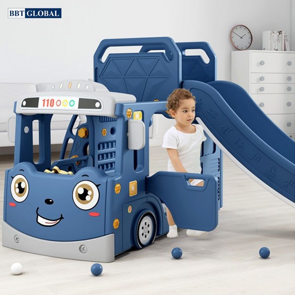 Cầu trượt xích đu xe bus đa năng máng dài BBT Global BSL313