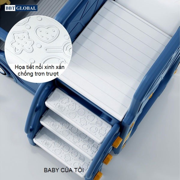 Cầu trượt xích đu xe bus đa năng máng dài BBT Global BSL313