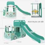Cầu trượt xích đu xe bus đa năng máng dài BBT Global BSL313