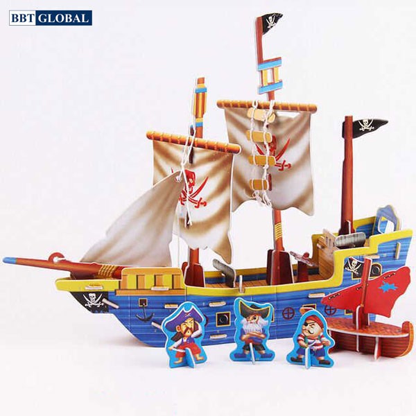 Đồ chơi xếp hình 3D cho bé hình tàu thủy LX-207