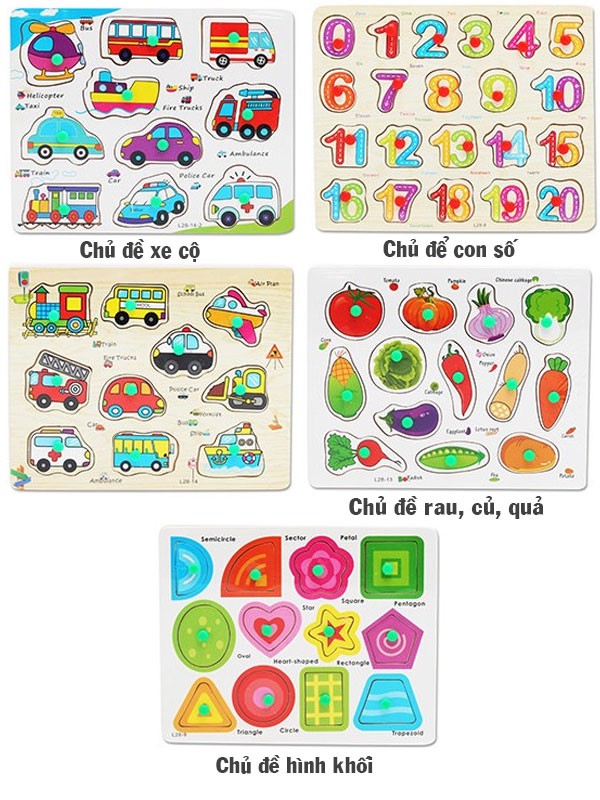 Đồ chơi bảng núm gỗ lắp ráp theo chủ đề BBT Global 333-4