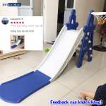 Cầu trượt lâu đài máng dài 1m8 có ném bóng rổ BSL302B