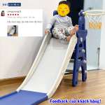 Cầu trượt lâu đài máng dài 1m8 có ném bóng rổ BSL302B