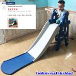 Cầu trượt lâu đài máng dài 1m8 có ném bóng rổ BSL302B