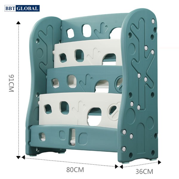 Giá kệ để đồ chơi kèm giá sách cho bé BBT Global SH9603GS - Xanh