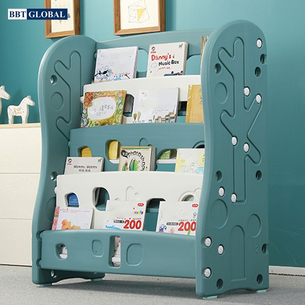 Giá kệ để đồ chơi kèm giá sách cho bé BBT Global SH9603GS - Xanh