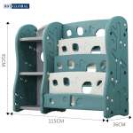 Giá kệ để đồ chơi kèm giá sách cho bé BBT Global SH9603GS - Xanh