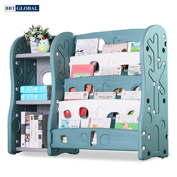 Giá kệ để đồ chơi kèm giá sách cho bé BBT Global SH9603GS - Xanh