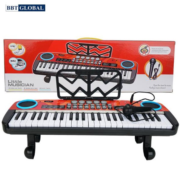 Đàn organ điện tử cho bé 49 phím có mic, sạc, giá đỡ, chân cao 4901A
