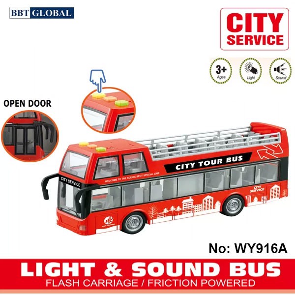 Mô hình xe bus thành phố cỡ lớn có đèn và nhạc WY916A/ WY910B