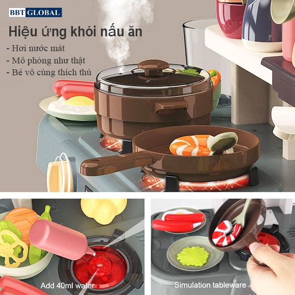 Đồ chơi nấu ăn cho bé 55 chi tiết nhiều chức năng 889-352