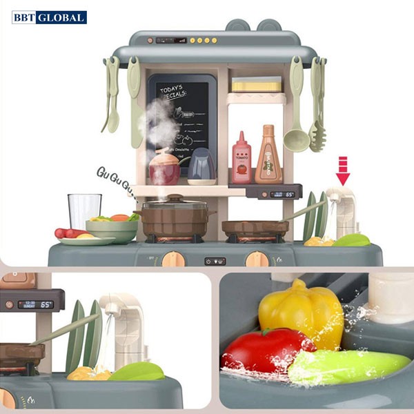 Đồ chơi bếp nấu ăn 63cm 36 chi tiết màu hồng 889-190