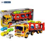 Mô hình xe tải có đèn và nhạc chở 4 siêu xe WY570B