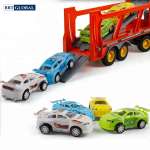 Mô hình xe tải có đèn và nhạc chở 4 siêu xe WY570B
