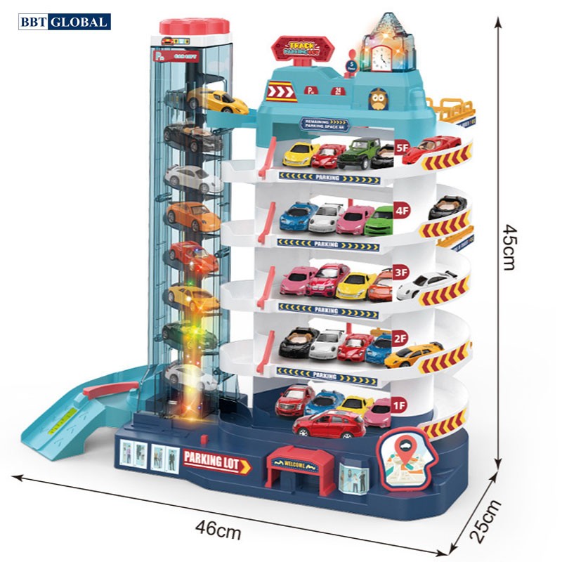 Đồ chơi mô hình đường ray kỳ thú- Garage ô tô tự động 5 tầng 3302A