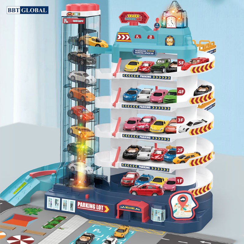 Đồ chơi mô hình đường ray kỳ thú- Garage ô tô tự động 5 tầng 3302A