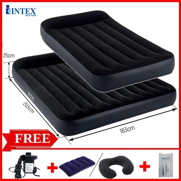 Combo 2 đệm hơi công nghệ mới INTEX tích hợp gối đầu