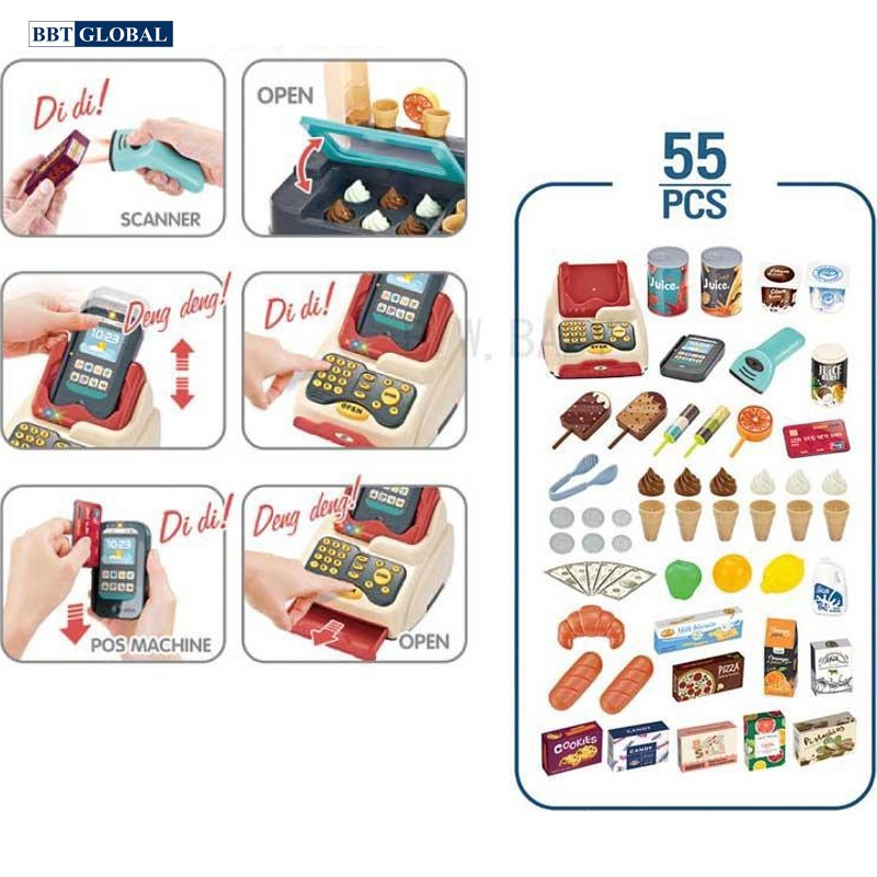 Đồ chơi quầy siêu thị bán kem và bánh ngọt 668-74