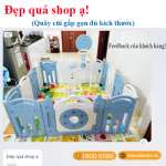 Quây cũi kẻ sọc gấp gọn có bóng rổ và ném vòng BBT GLOBAL BR9507S - Vàng