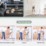 Ghế ăn dặm cao cấp BBT Global có bánh xe điều chỉnh được tư thế GH06