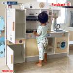 Đồ chơi nấu ăn gỗ cao cấp BBT GLOBAL cỡ lớn có đèn và âm thanh MSN21001