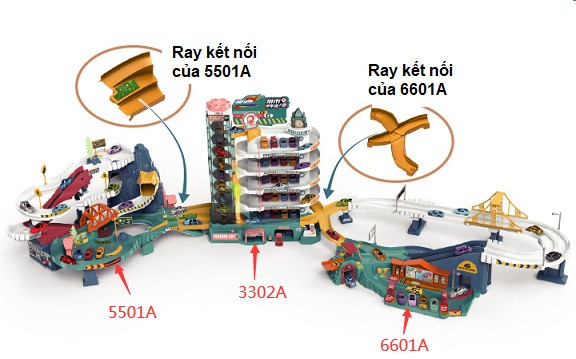 Đồ chơi mô hình đường đua kỳ thú đường hầm khủng long 5501A