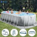 Bể bơi khung kim loại chịu lực cao cấp OVAL PREMIUM dài 6m1 INTEX 26798