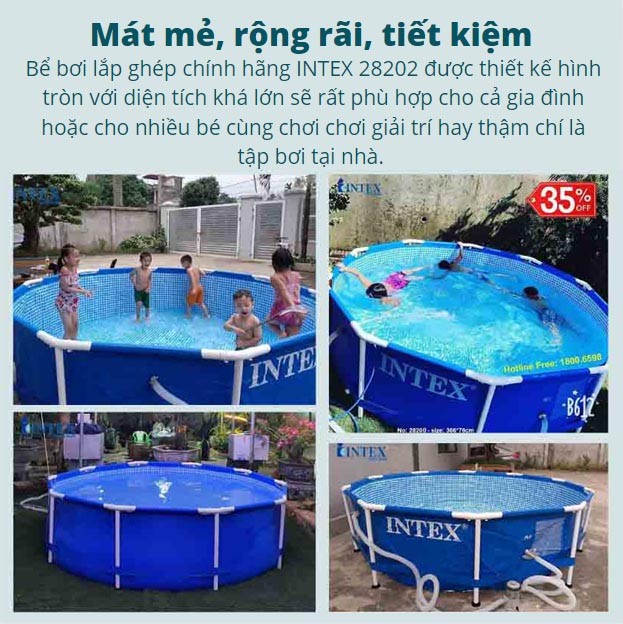 Hồ bơi di động tròn có máy lọc nước 3m05 INTEX 28202
